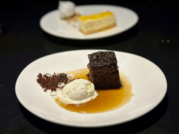 Two desserts served at the end of a meal