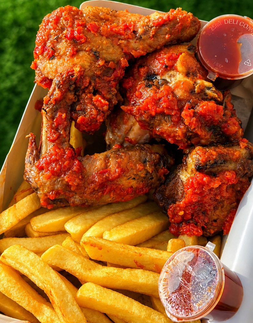 Hot 🥵 🌶️ spicy wings and fries combo