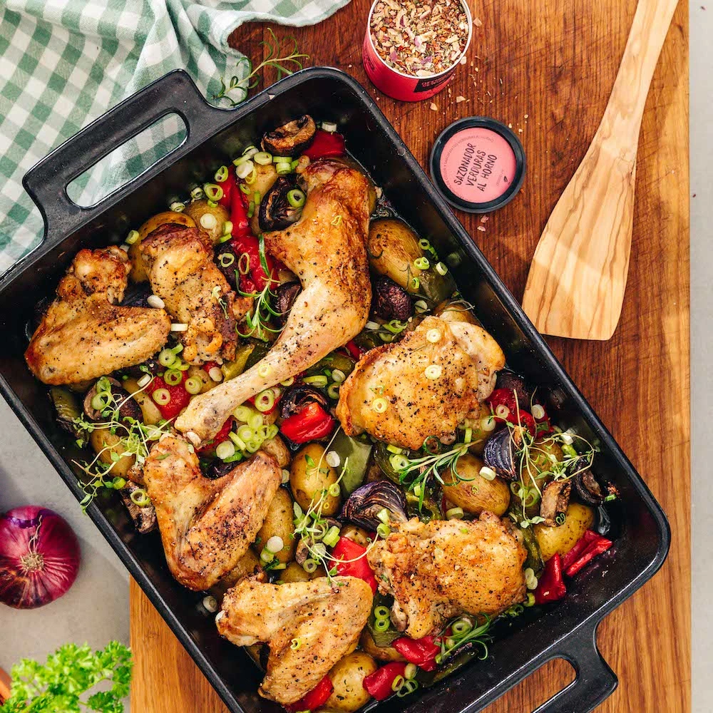 Pollo al horno con Verduras