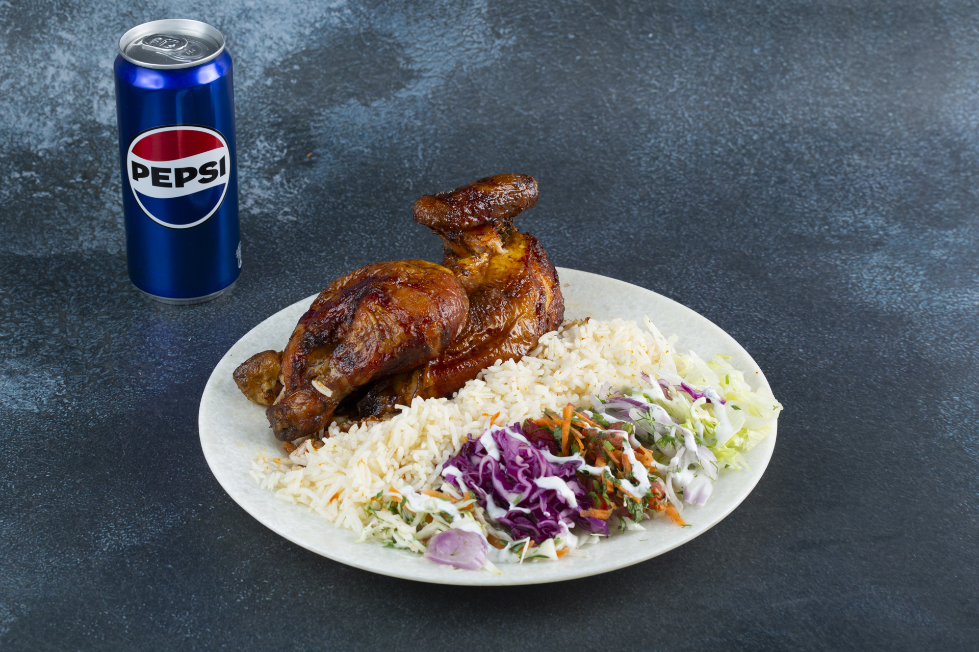 Half grilled with rice